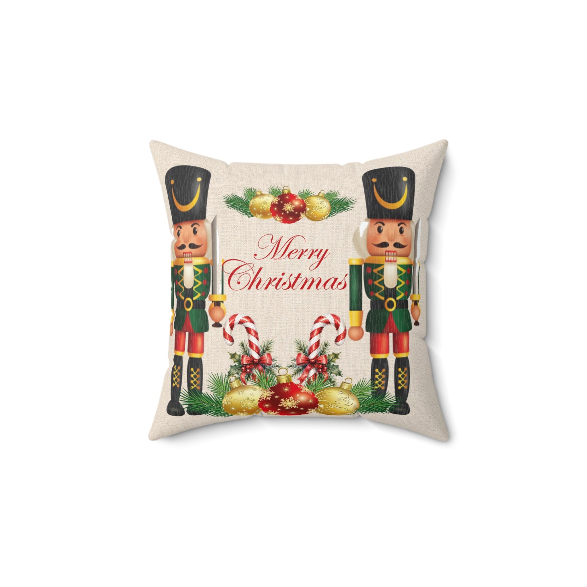 Nutcracker Merry Christmas Decorative Pillow