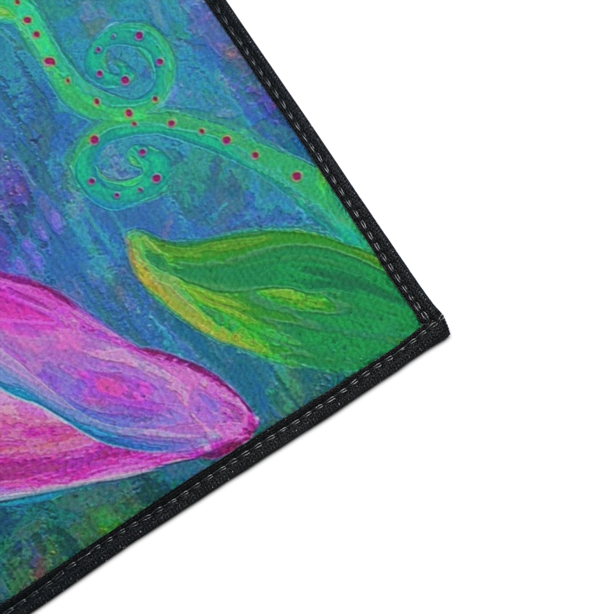 Pink Butterfly Floral Floor Mat — Colorful Garden Doormat