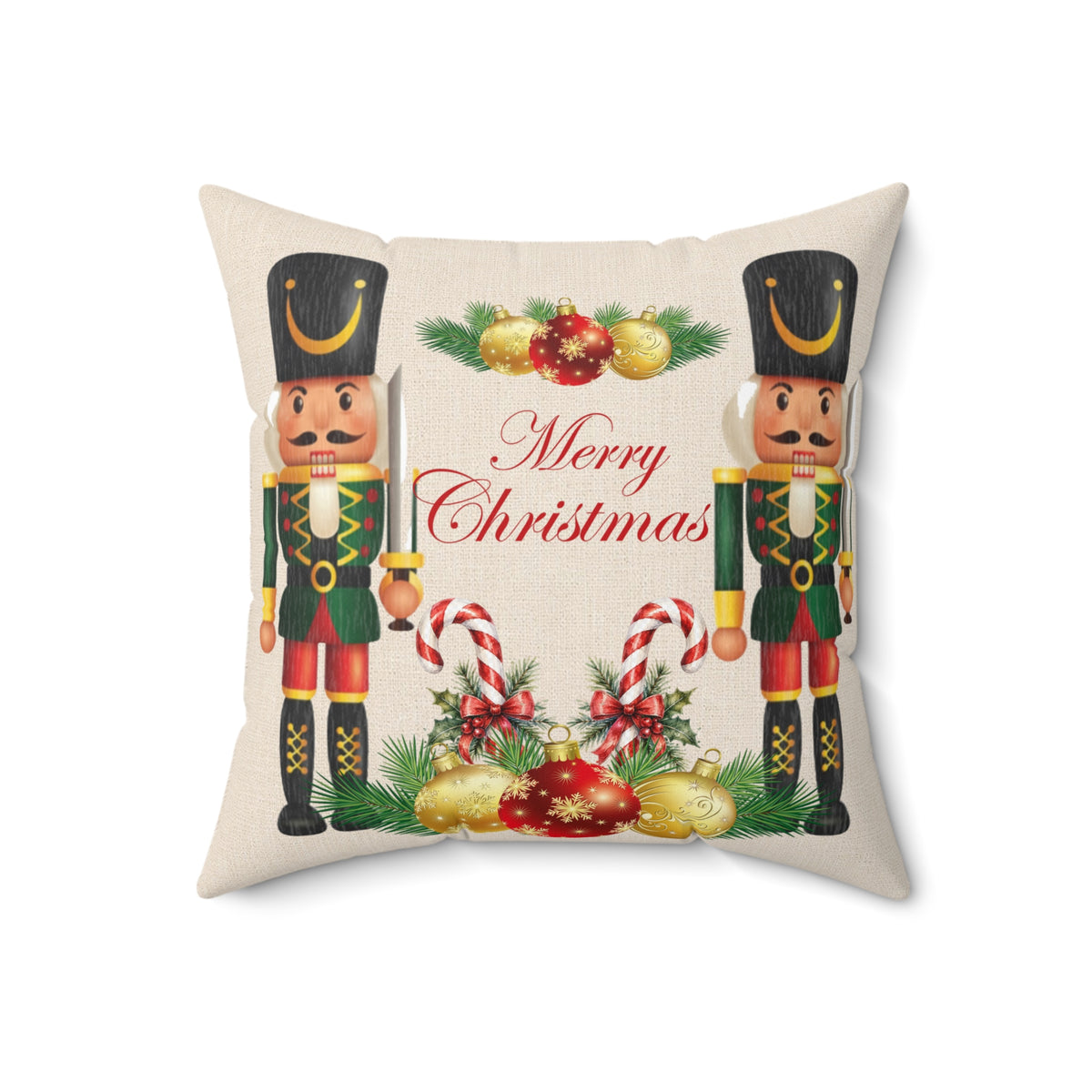Nutcracker Merry Christmas Decorative Pillow