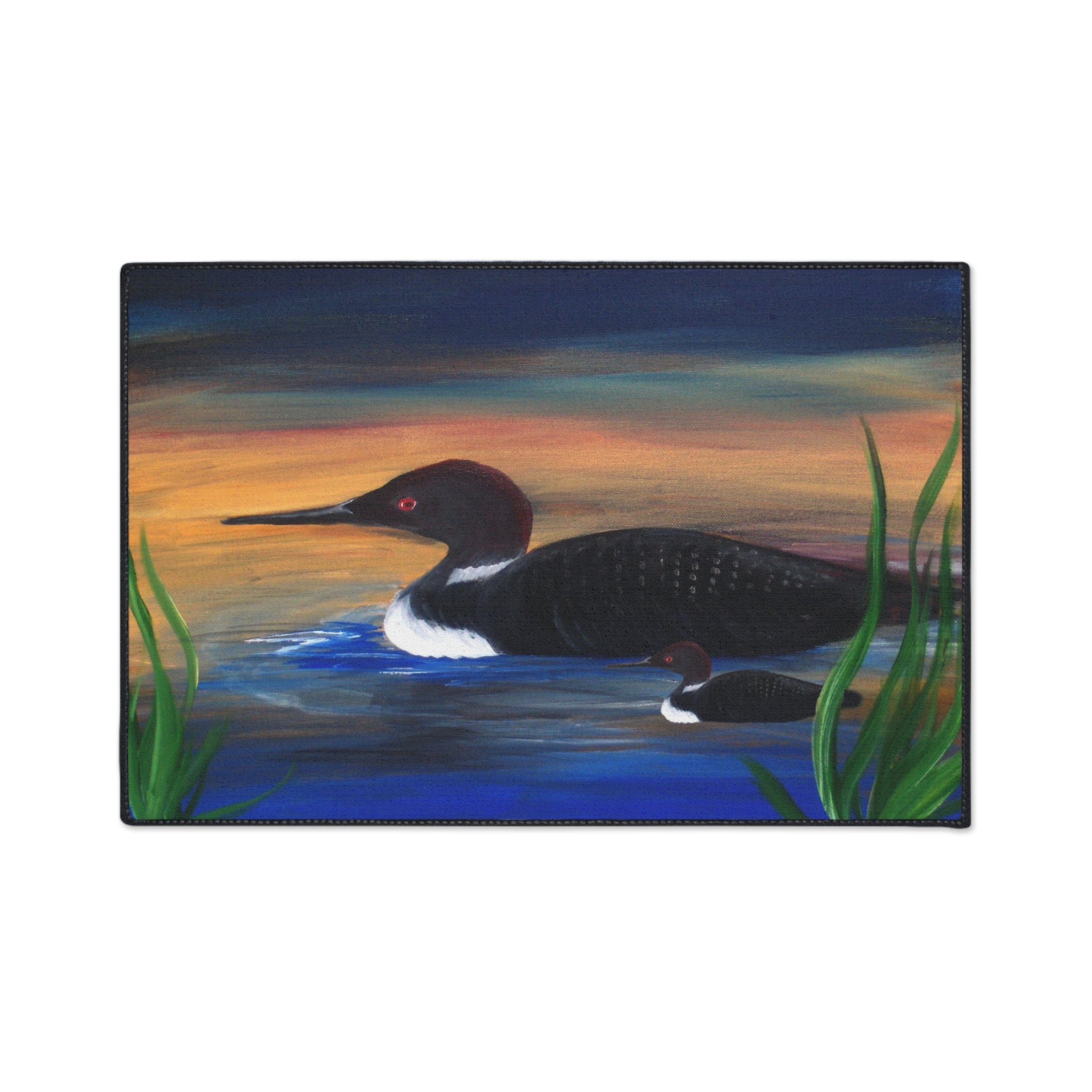 Loons at Dusk Heavy-Duty Floor Mat Lake House doormat rug