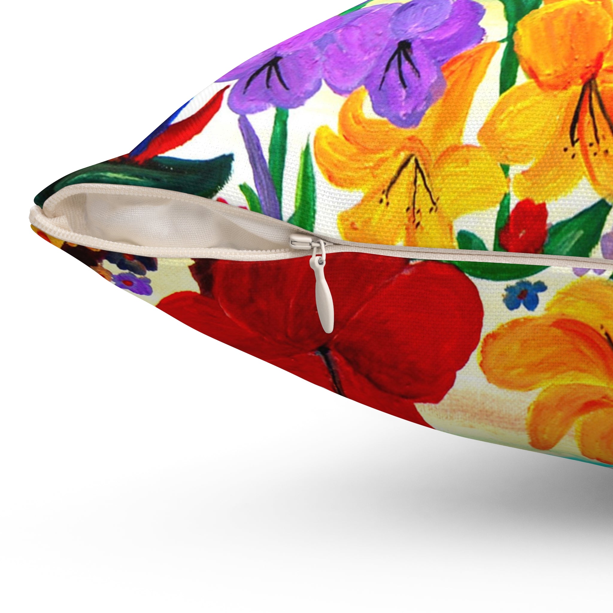 Tropical Beach Pillow - Palm Trees & Hibiscus Decorative Throw