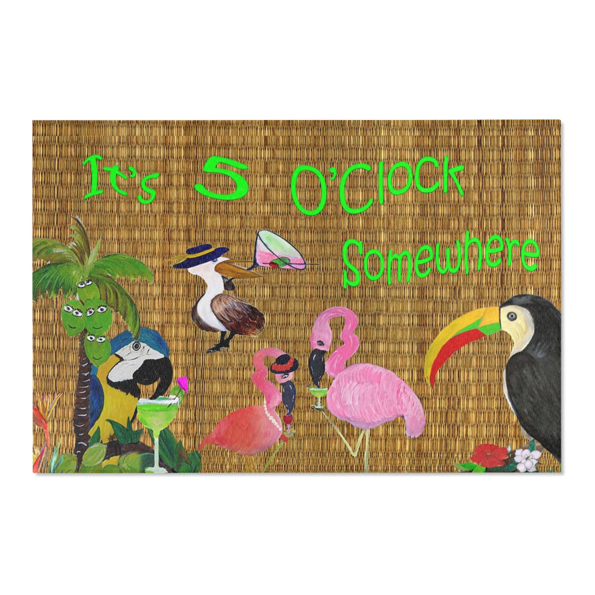 It's 5 O'Clock Somewhere Tropical Area Rug
