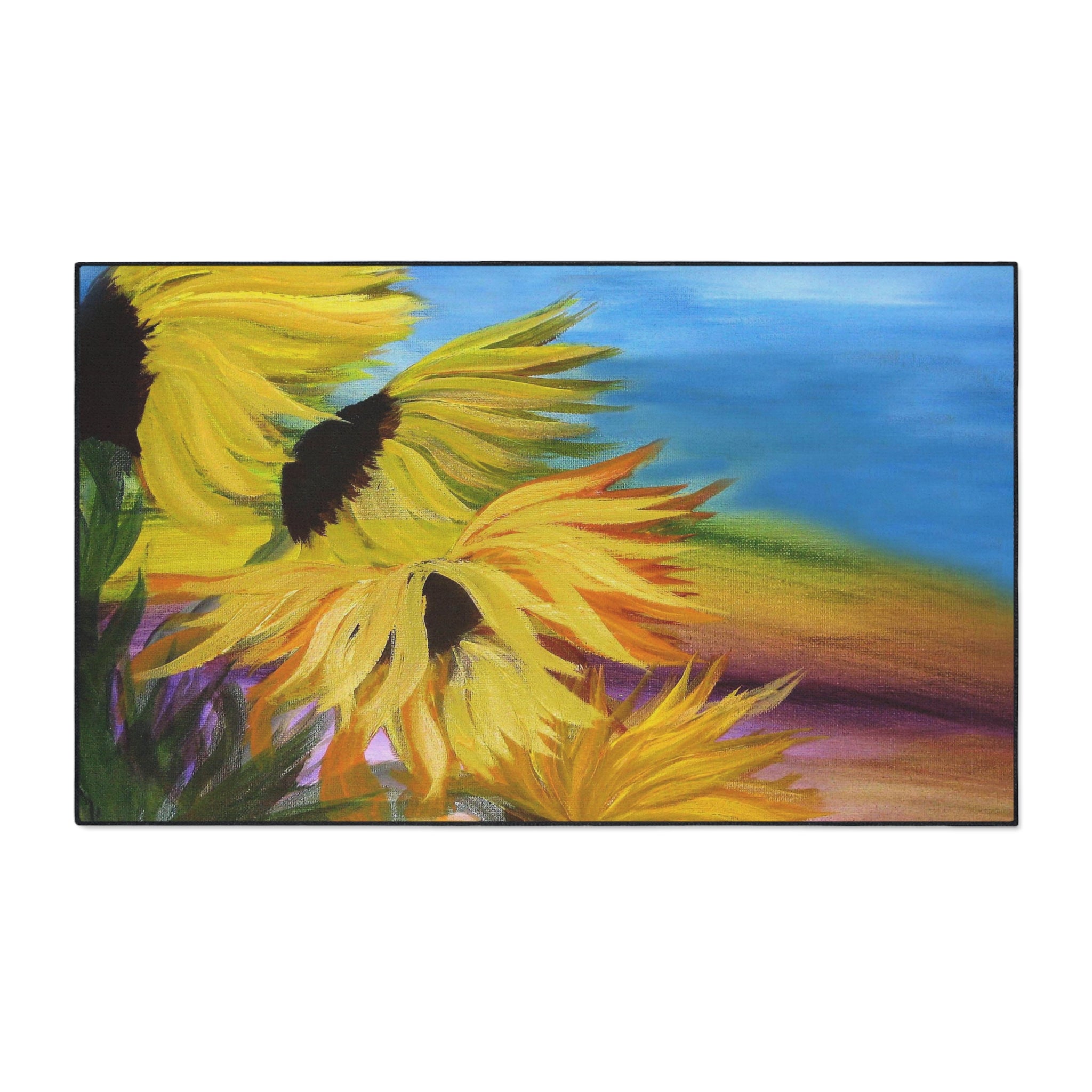 Sunflower Field Heavy-Duty Floor Mat — Vibrant Outdoor/Indoor Welcome Rug