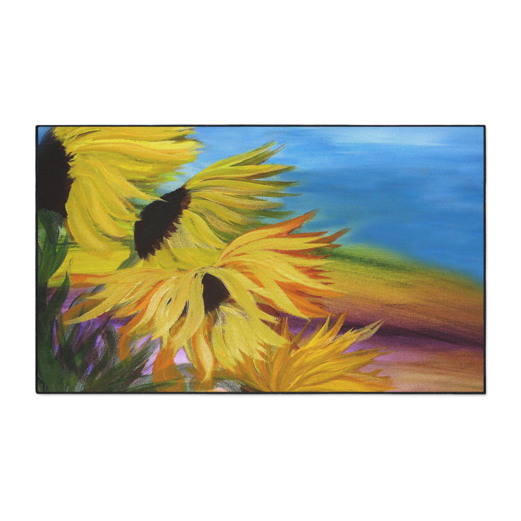 Sunflower Field Heavy-Duty Floor Mat — Vibrant Outdoor/Indoor Welcome Rug