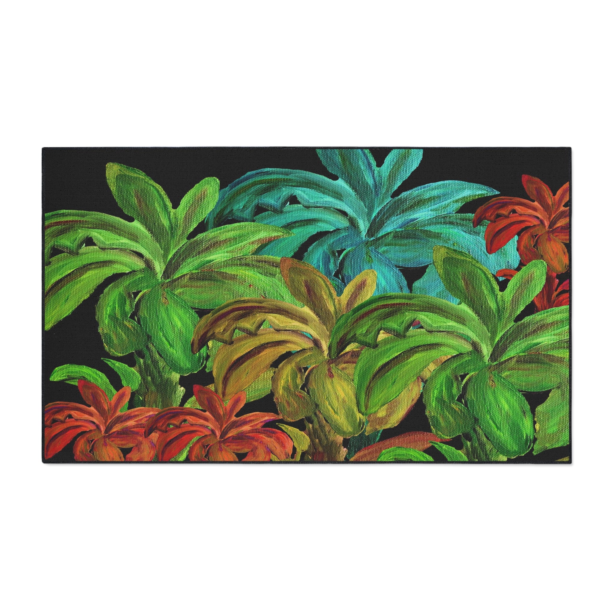 Tropical Palm Doormat — Colorful Heavy-Duty Floor Mat