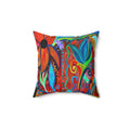 Vibrant Floral Art Pillow — Colorful Boho Garden Throw Pillow