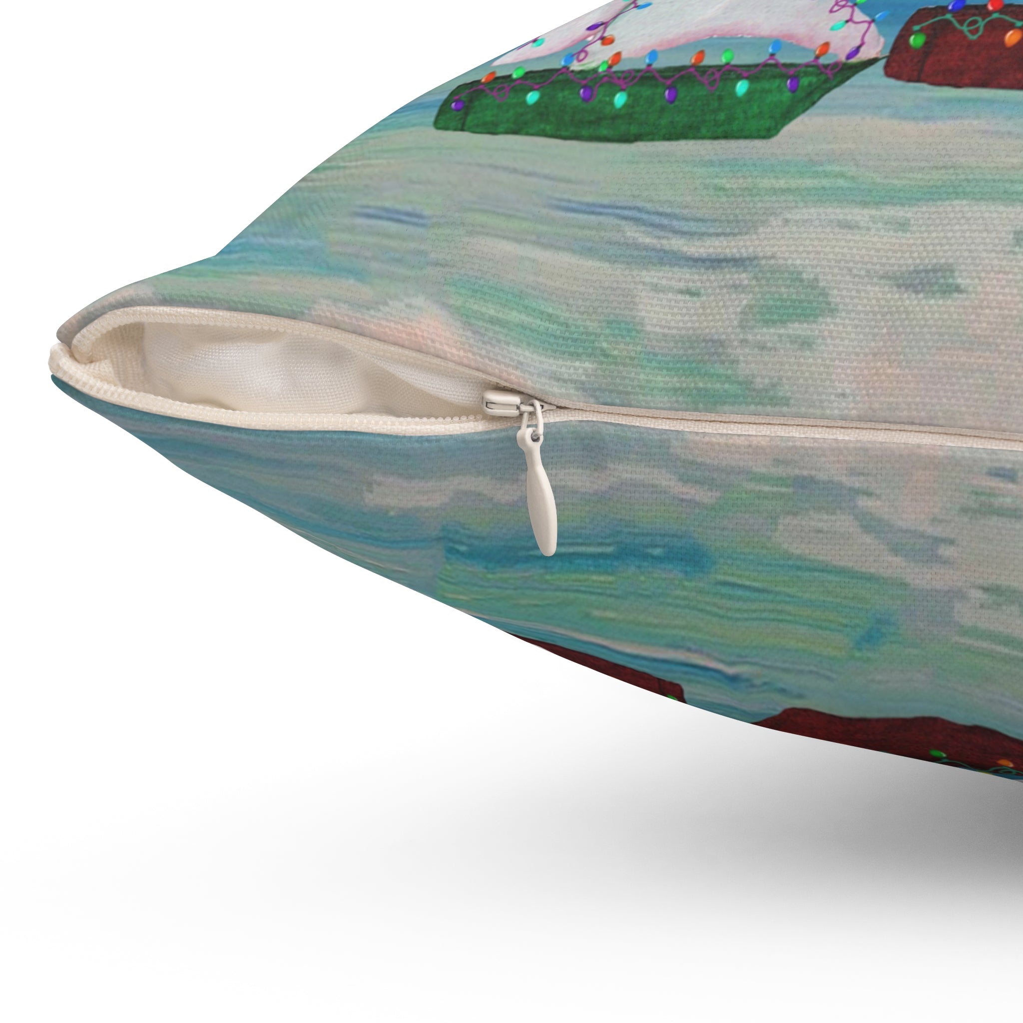 Merry Christmas Sailboat Pillow — Coastal Holiday Decorative Throw Pillow