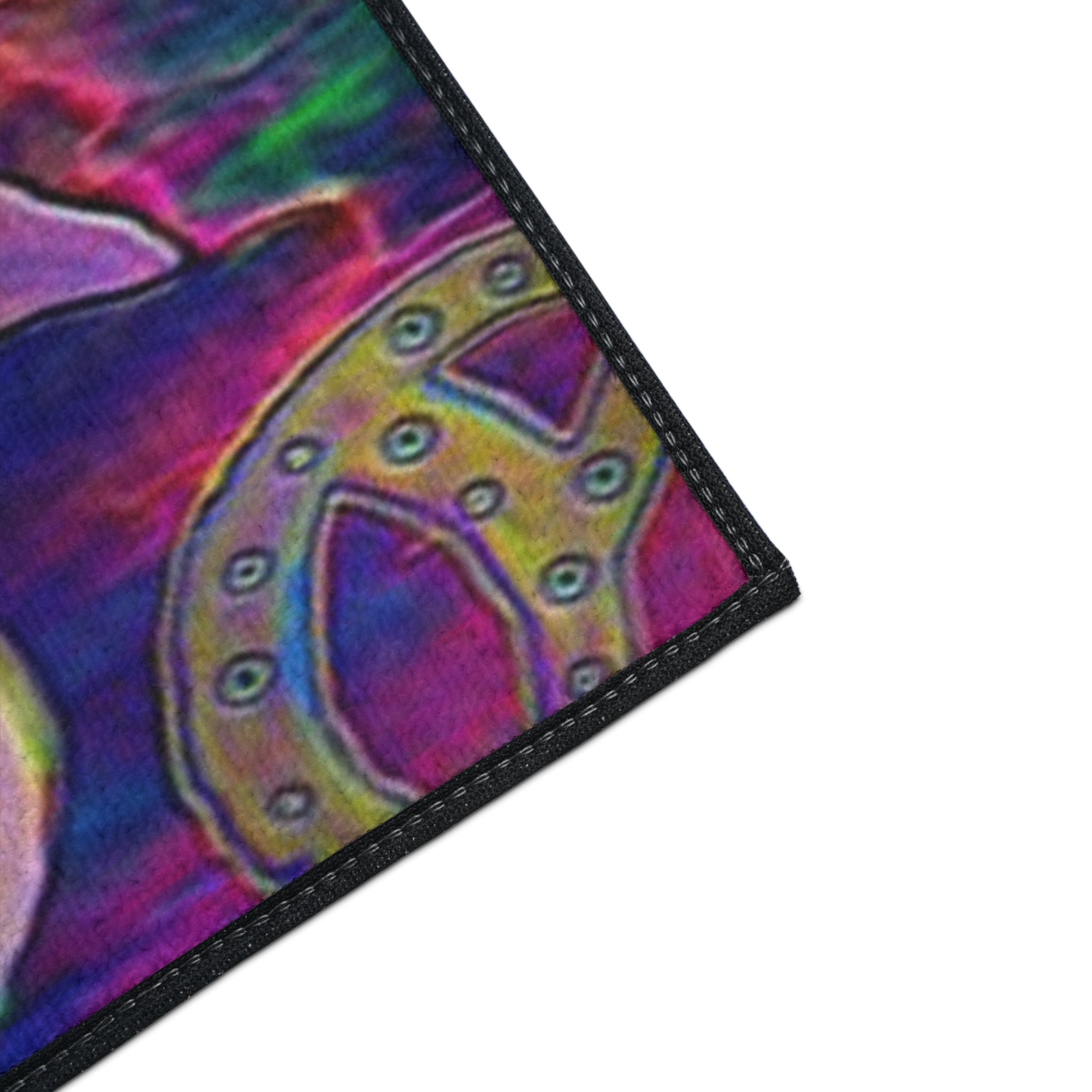 Vibrant Peace Signs Heavy Duty Floor Mat — Colorful Boho Entry Rug