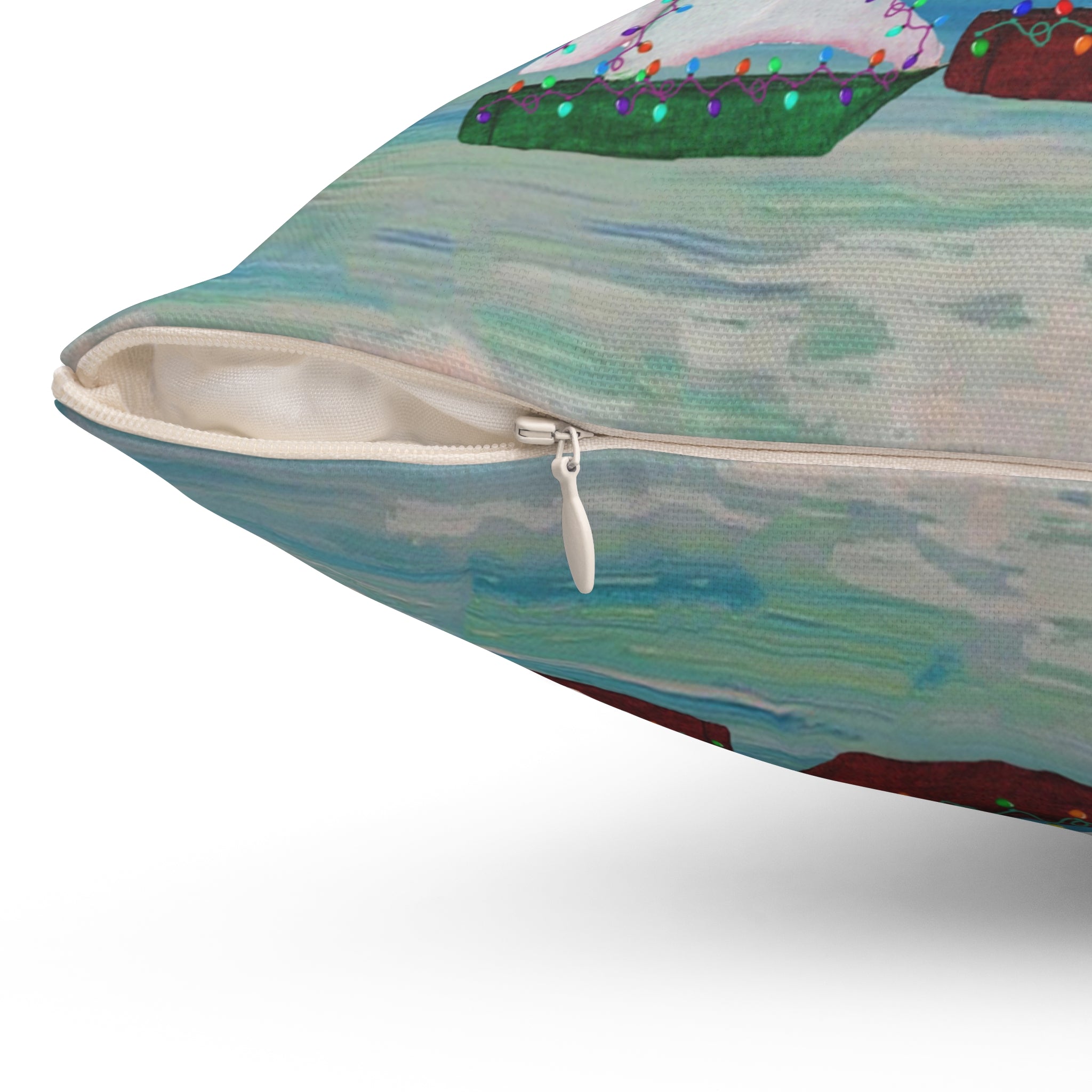 Merry Christmas Sailboat Pillow — Coastal Holiday Decorative Throw Pillow