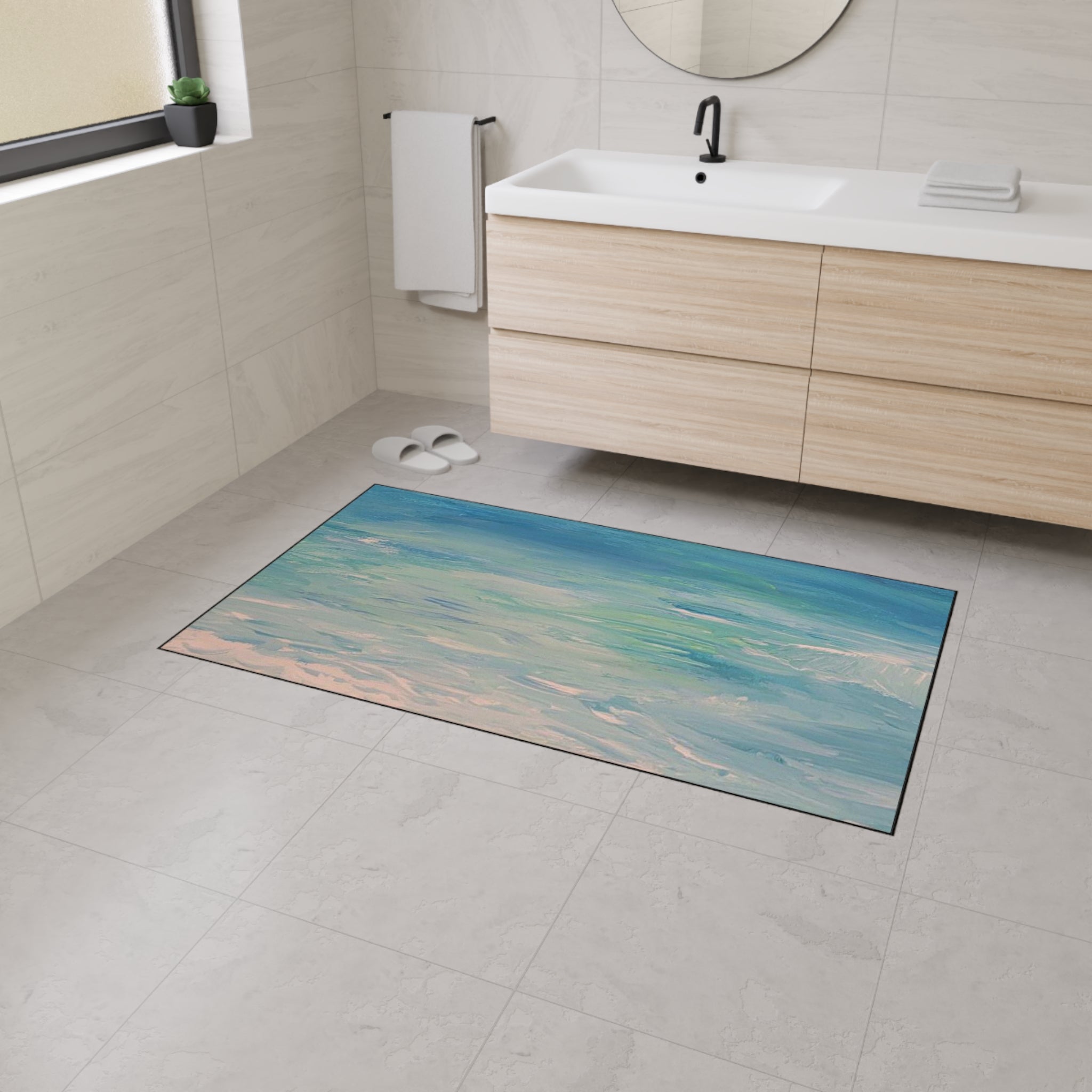 Clearwater Beach Ocean Breeze Heavy-Duty Floor Mat Rug