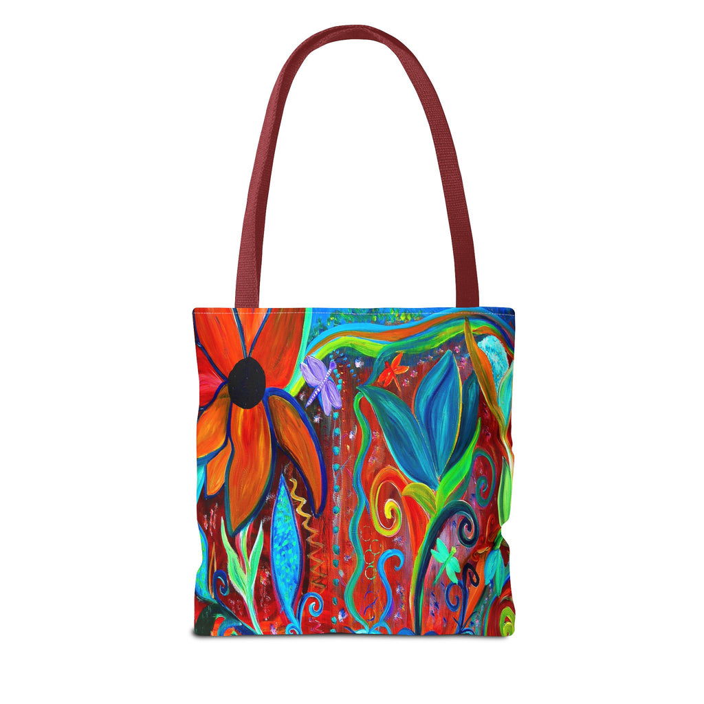 Floral Artsy Tote Bag — Vibrant Hand-Painted Garden Print All-Over-Print Tote