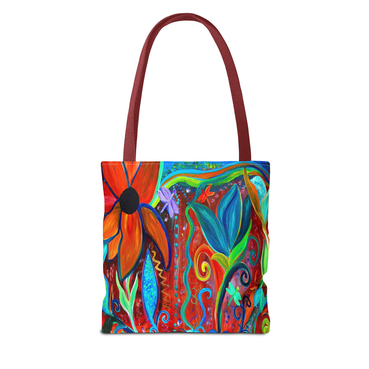 Floral Artsy Tote Bag — Vibrant Hand-Painted Garden Print All-Over-Print Tote