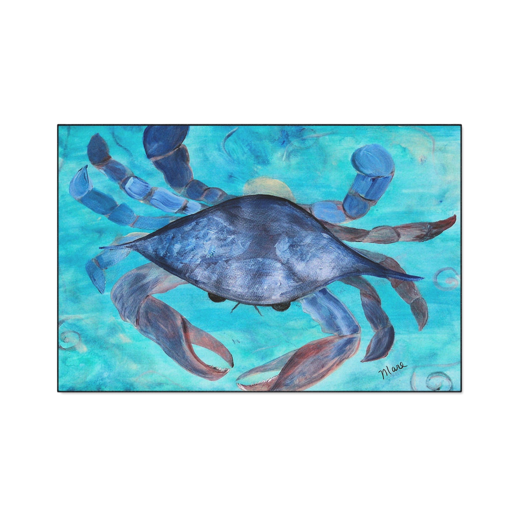 Blue Crab Coastal Floor Mat — Heavy Duty Ocean-Themed Doormat
