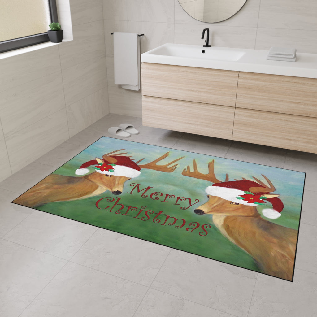 Christmas Deer Floor Mat — Merry Christmas Holiday Doormat