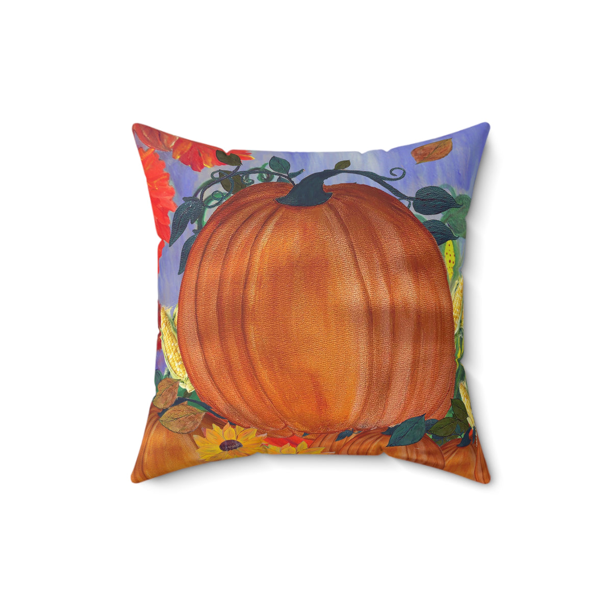 Thanksgiving Holiday Autumn Pumpkin Patch Decorative Pillow