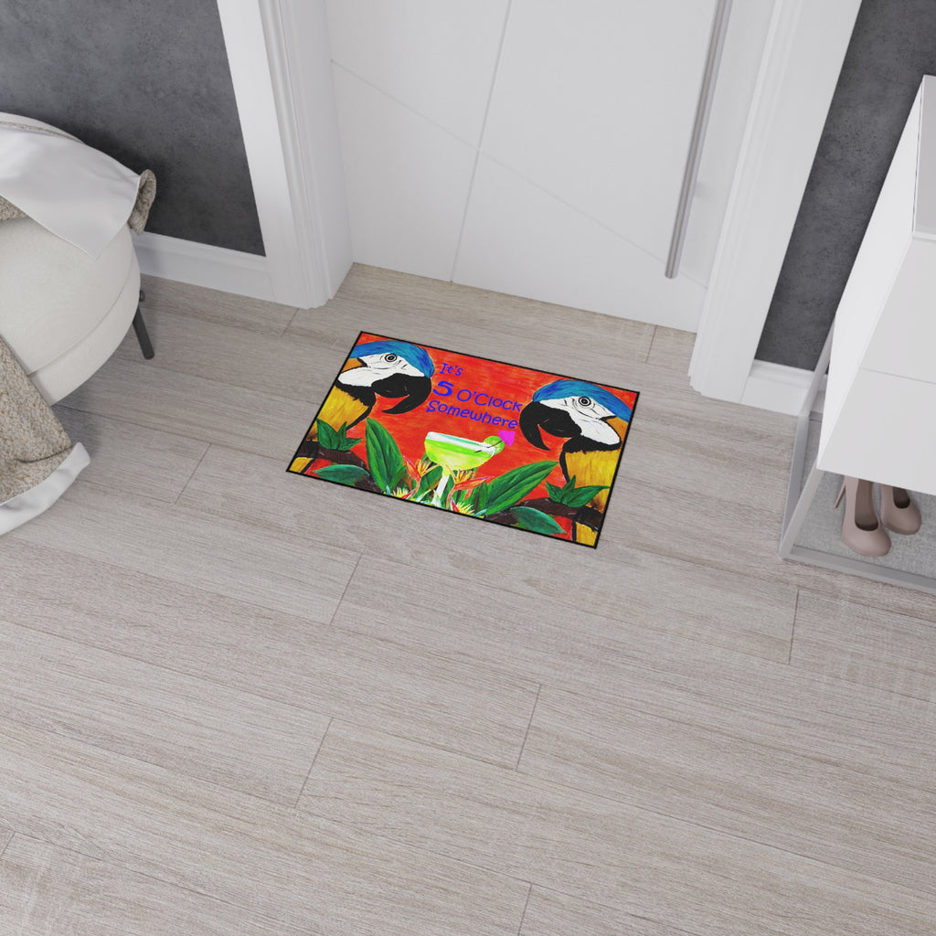Parrot head It's 5 O' clock somewhere Doormat