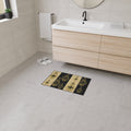 Fleur-de-Lis Heavy Duty Floor Mat — Black & Gold Decorative Entry Rug