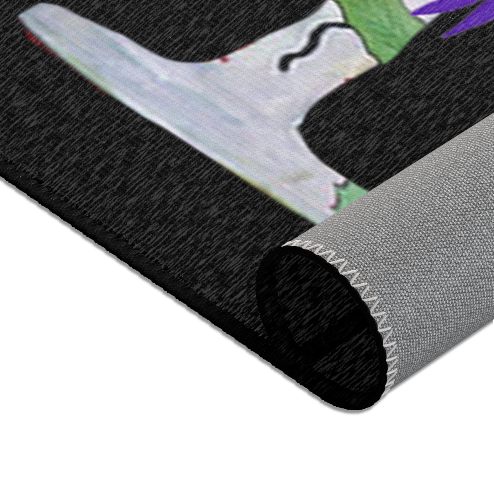 Mardi Gras Cocktail Area Rug — "Happy Mardi Gras" Festive Party Mat
