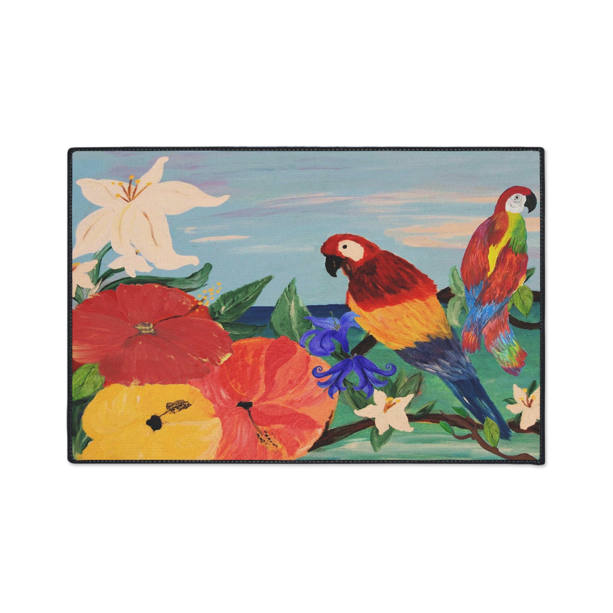 Tropical Parrot Door Mat — Heavy Duty Floral Floor Mat