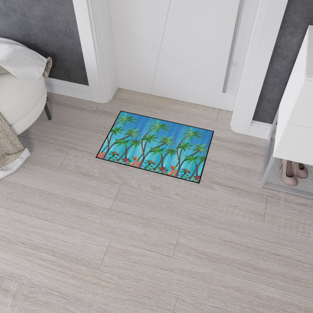 Tropical Palm Doormat — Heavy-Duty Outdoor Floor Mat