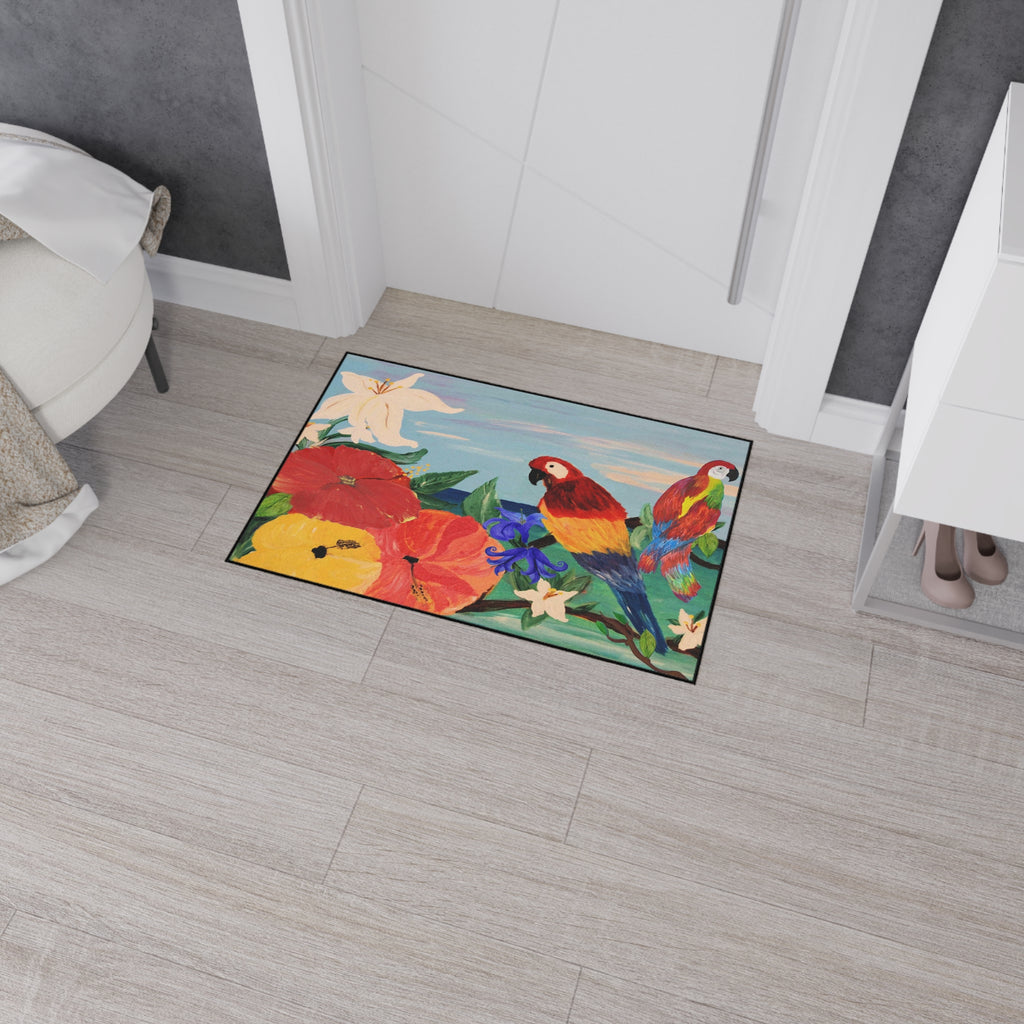Tropical Parrot Door Mat — Heavy Duty Floral Floor Mat