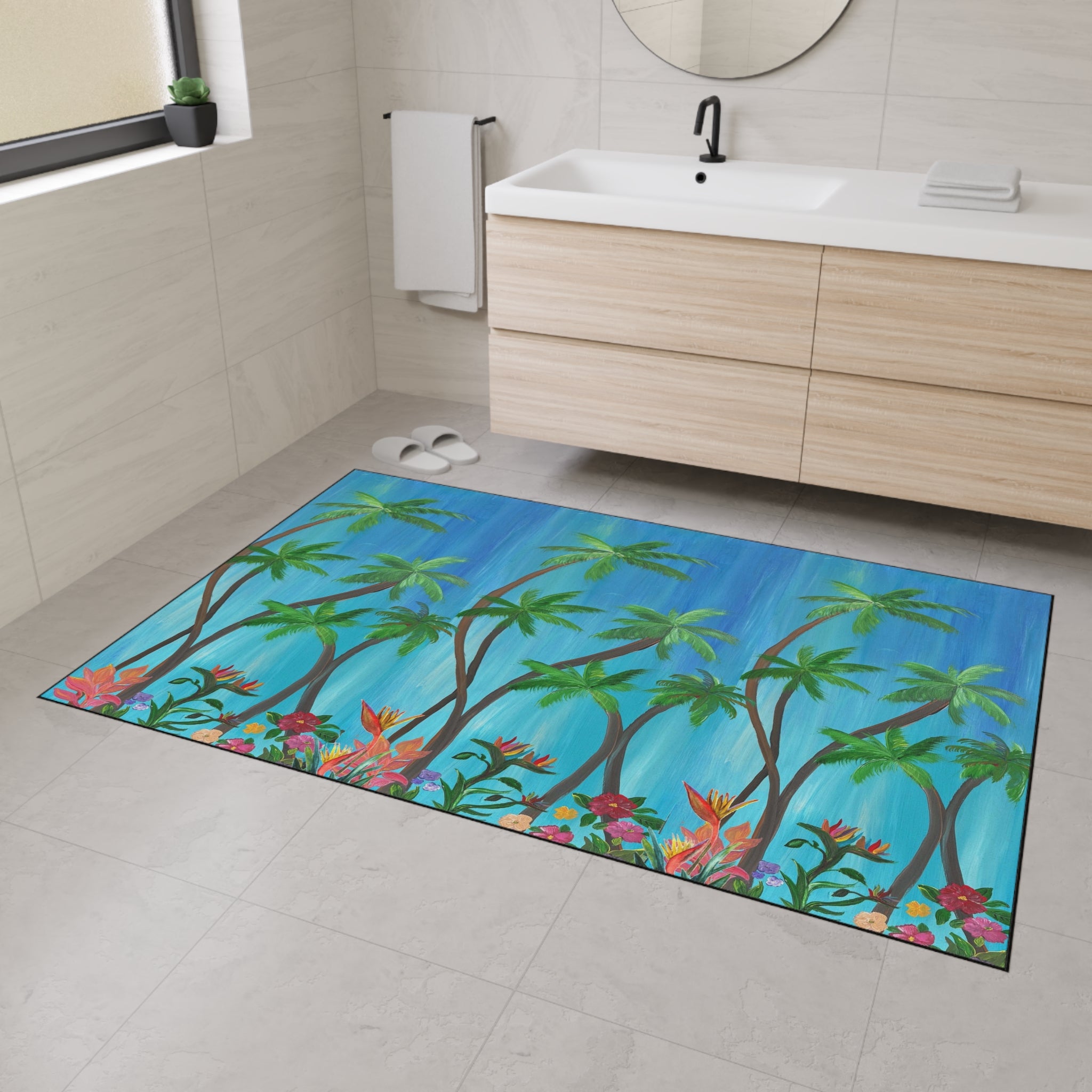 Tropical Palm Doormat — Heavy-Duty Outdoor Floor Mat