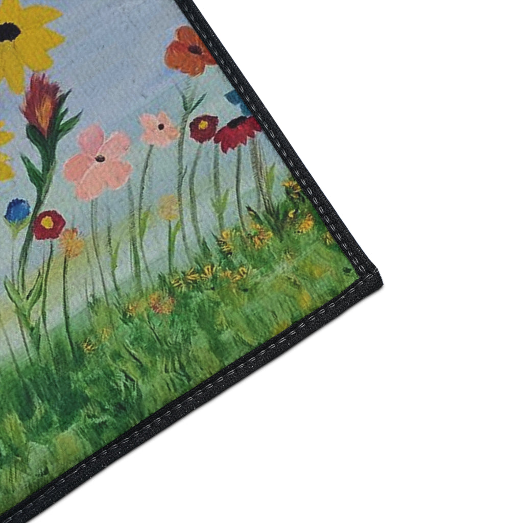 Wildflower Meadow Heavy-Duty Floor Mat — Durable Floral Doormat for Entryway, Kitchen & Patio