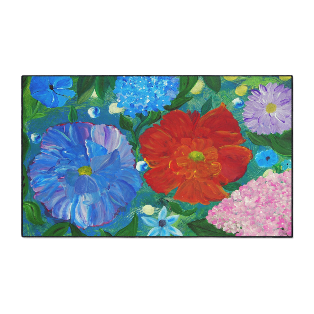 Floral Garden Heavy Duty Floor Mat — Bright Bloom Welcome Rug