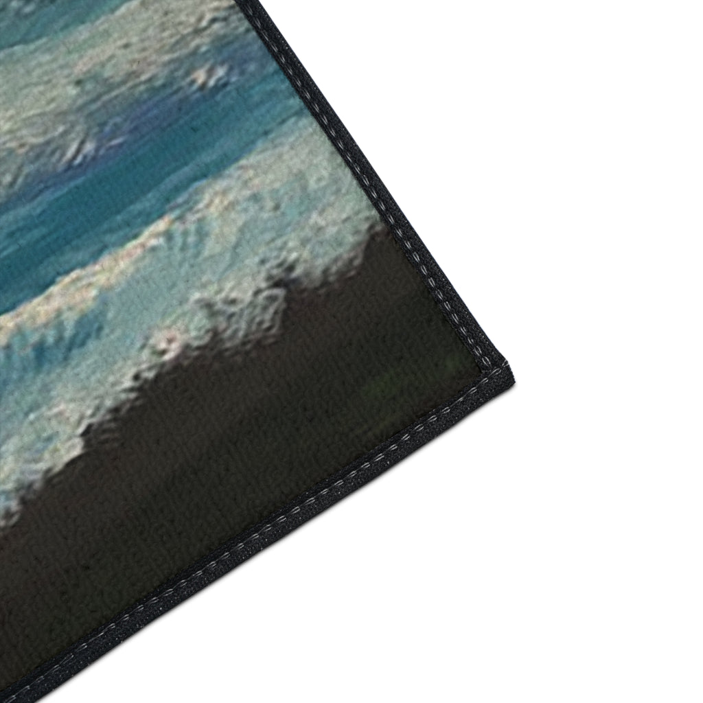 Ocean Waves Heavy-Duty Floor Mat — Coastal Seascape Doormat