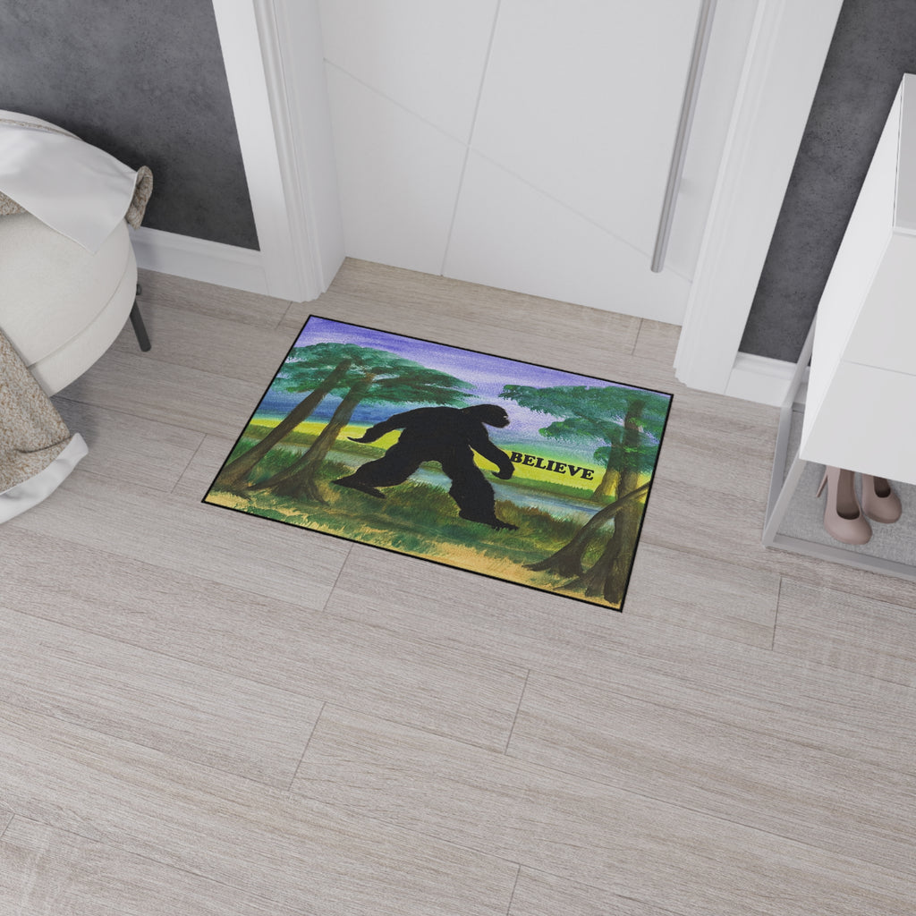 Believe Sasquatch Floor Mat - Bigfoot Forest Welcome Doormat