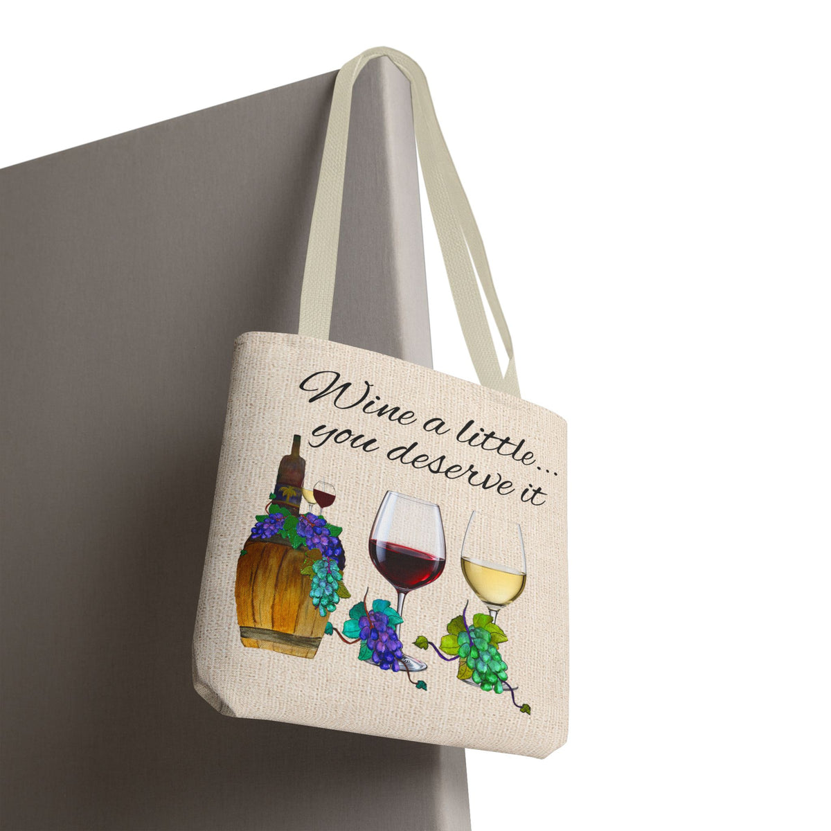 Wine a Little Tote Bag — "Wine a little... you deserve it" Canvas Shopper