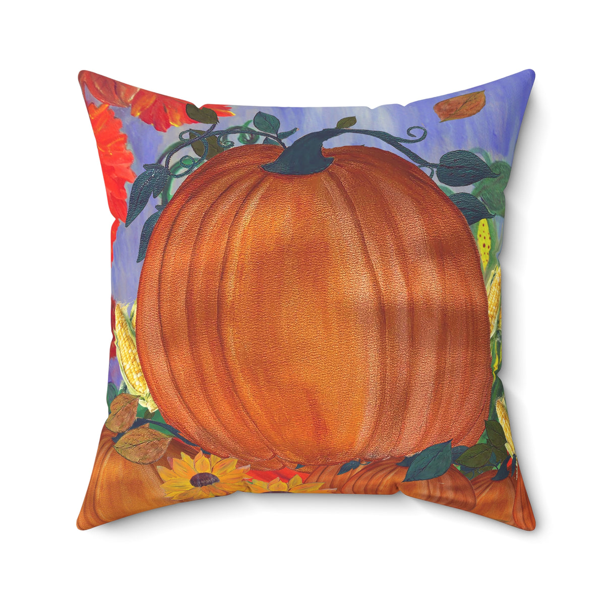 Thanksgiving Holiday Autumn Pumpkin Patch Decorative Pillow