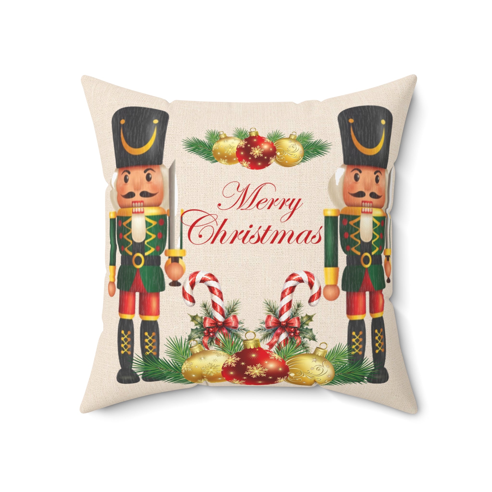 Nutcracker Merry Christmas Decorative Pillow