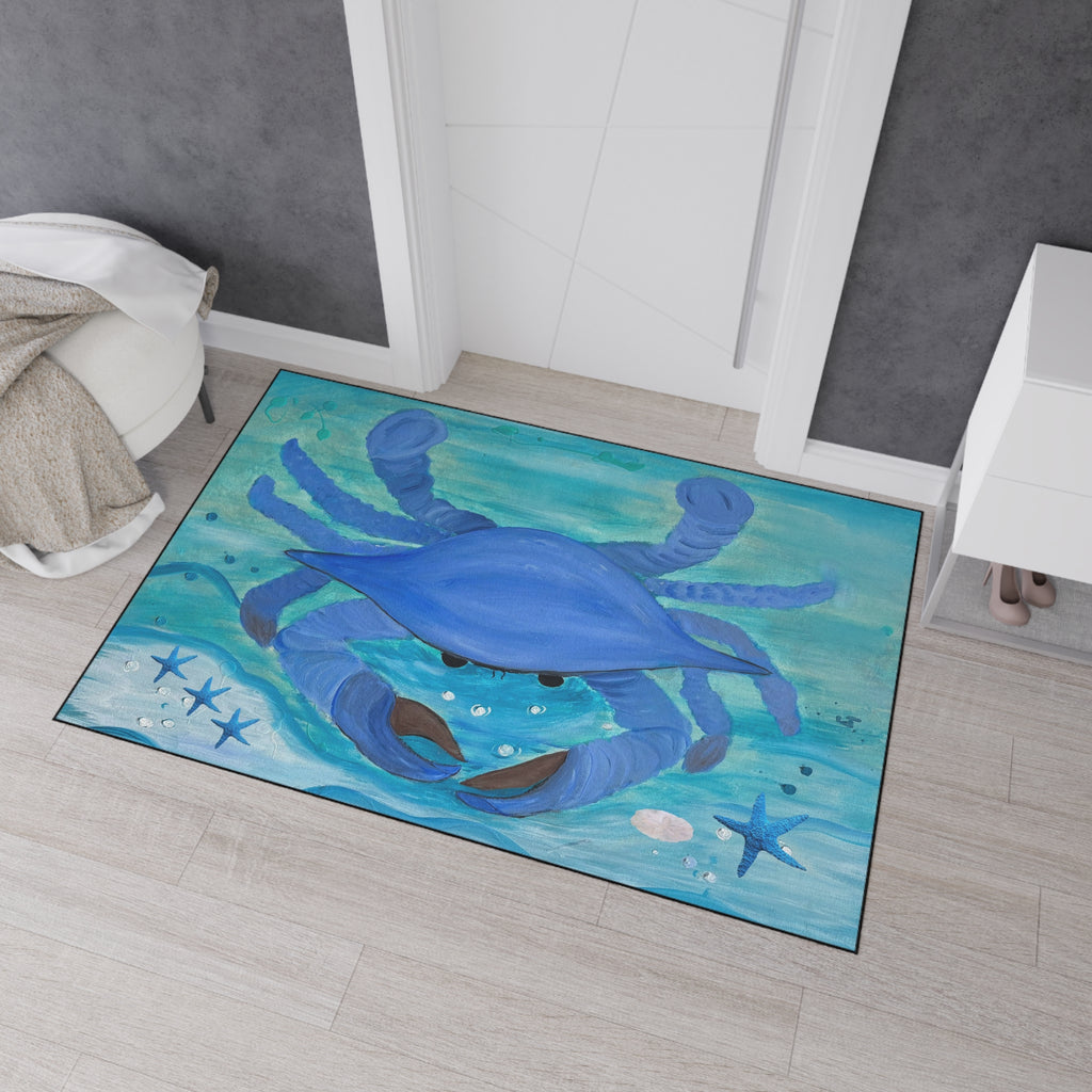 Blue Crab Beach Floor Mat – Coastal Ocean Decor Doormat