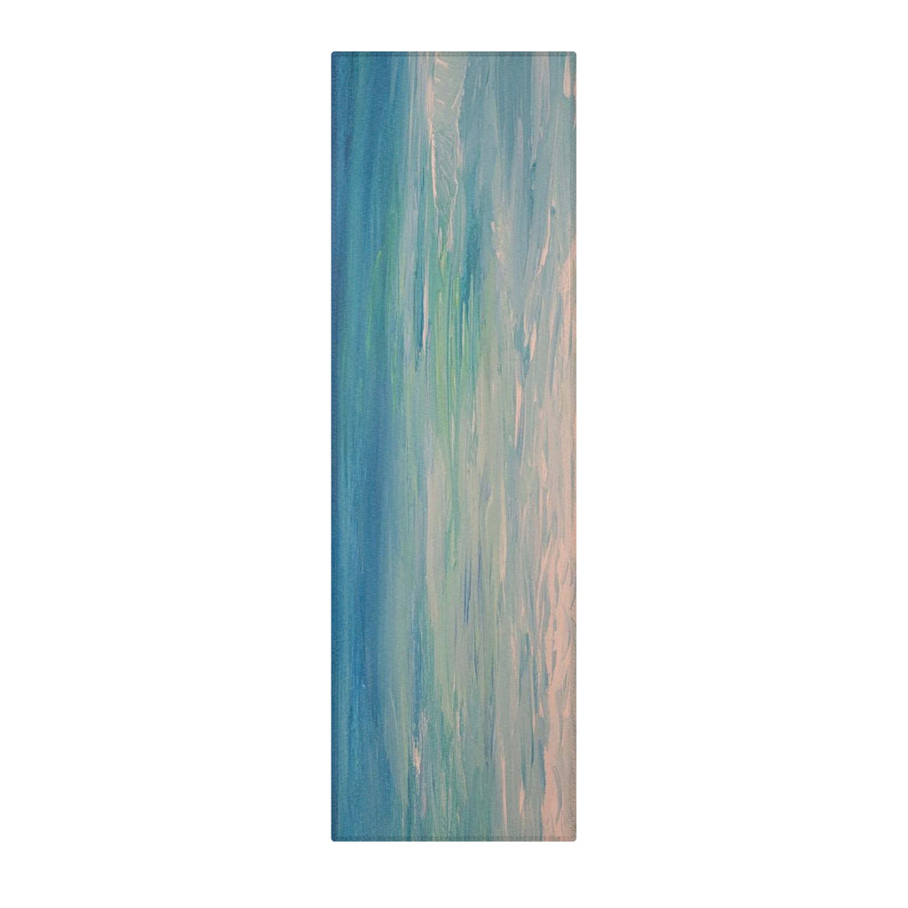 Coastal Breeze Runner Rug – Blue Green Abstract Ocean Area Rug