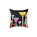 Cocktail Martini Pillow - Colorful Bar Art Decorative Throw Pillow