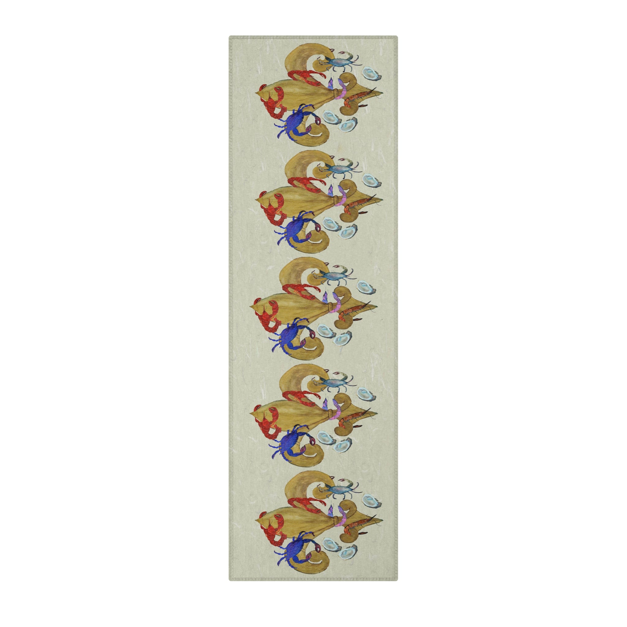 Cajun Fleur de lis Kitchen Runner Rug — Coastal Hallway Accent