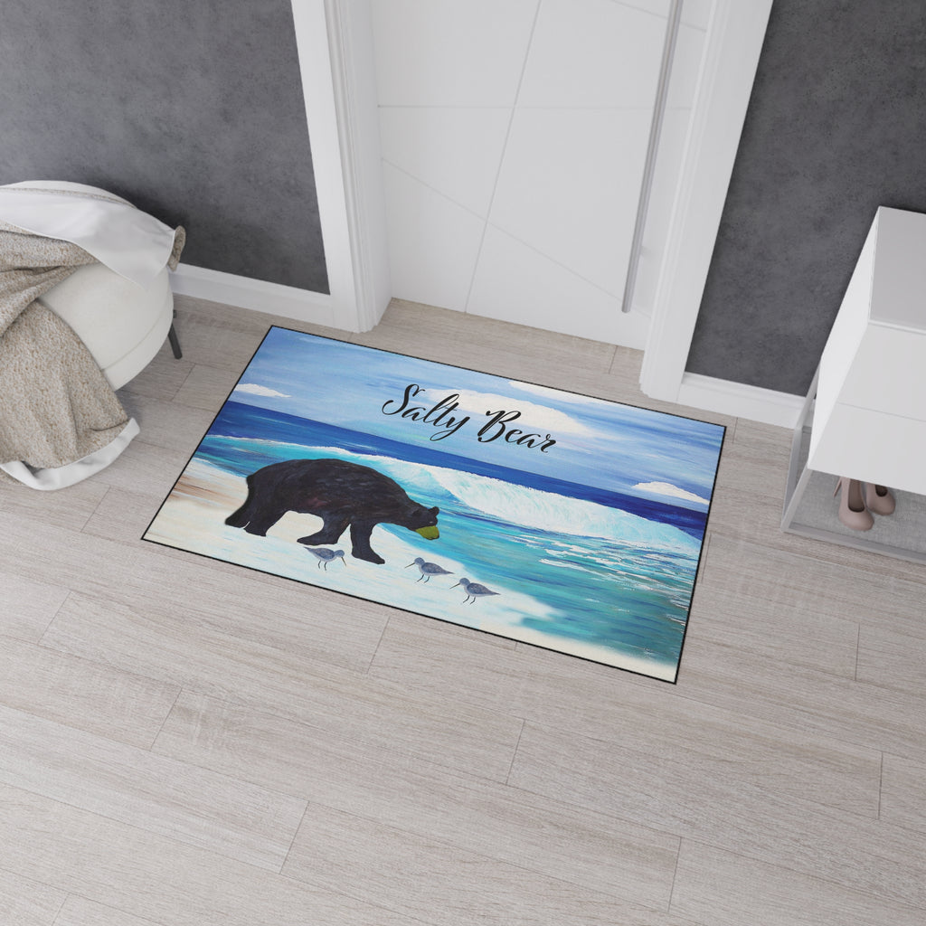 Coastal 'Salty Bear' Heavy-Duty Floor Mat — Beach Bear Welcome Mat