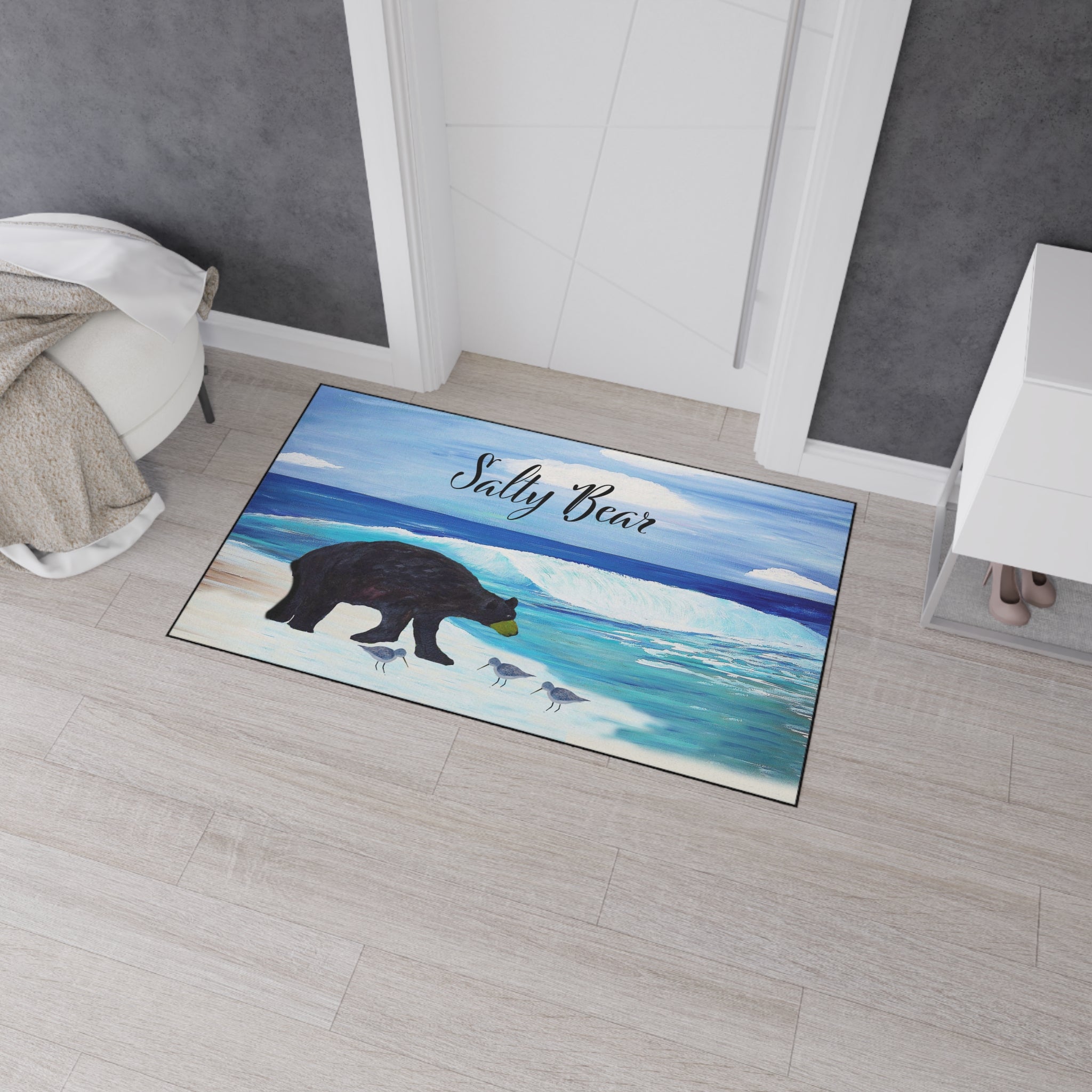 Coastal 'Salty Bear' Heavy-Duty Floor Mat — Beach Bear Welcome Mat