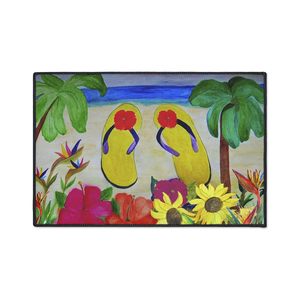 Tropical Flip Flop Doormat – Heavy Duty Beach Floor Mat