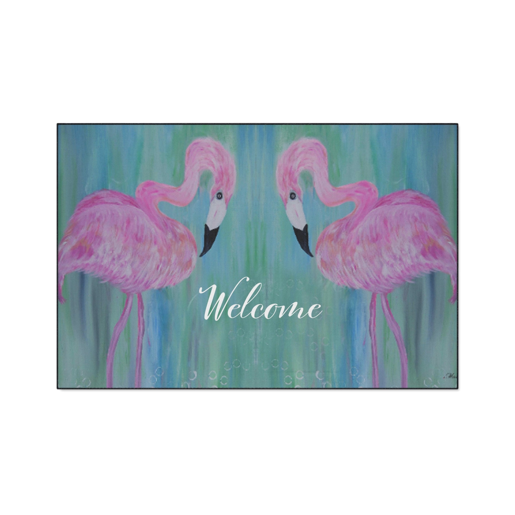 Welcome Pink Flamingo Floor Mat — Heavy Duty Welcome Doormat