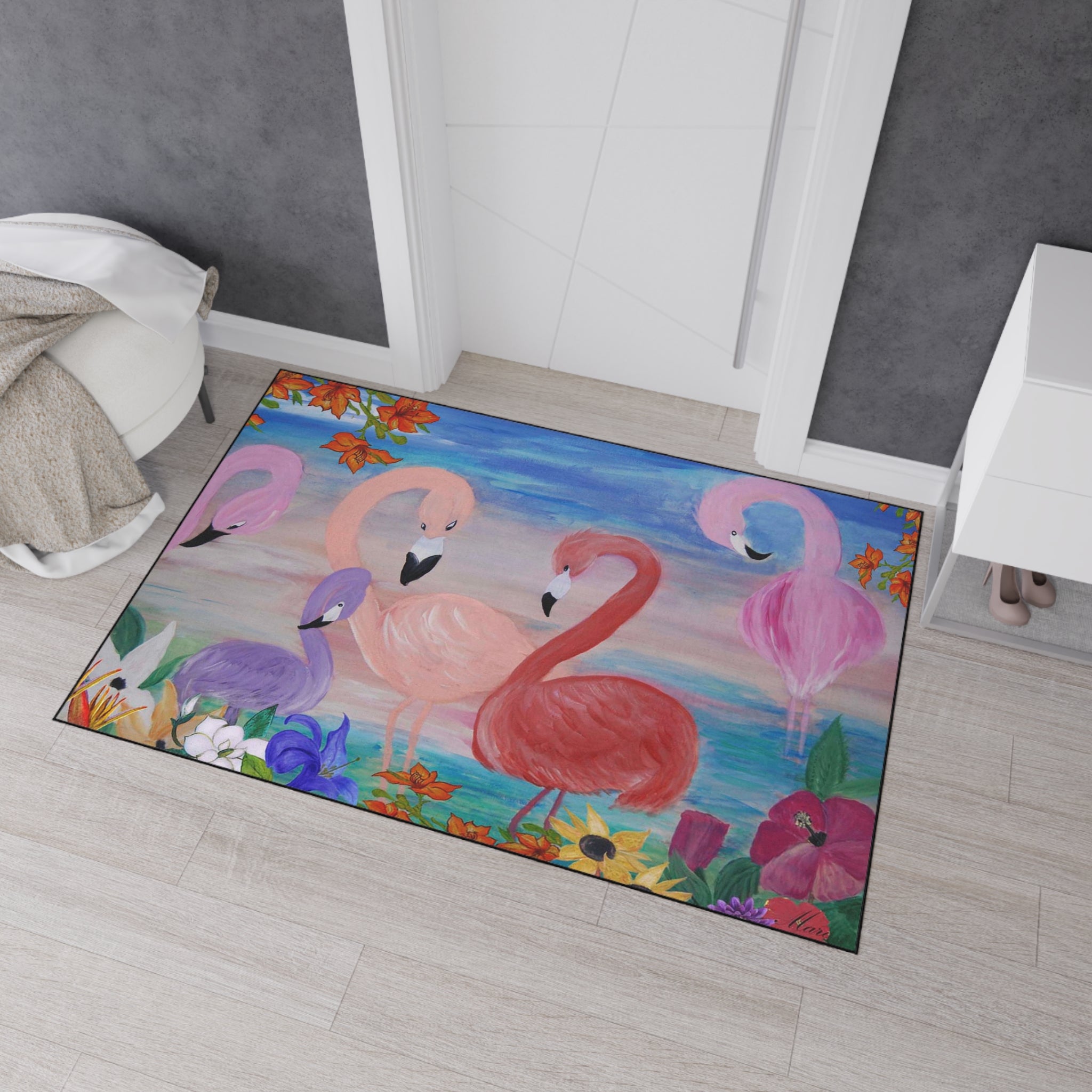 Flamingo Garden Heavy Duty Floor Mat