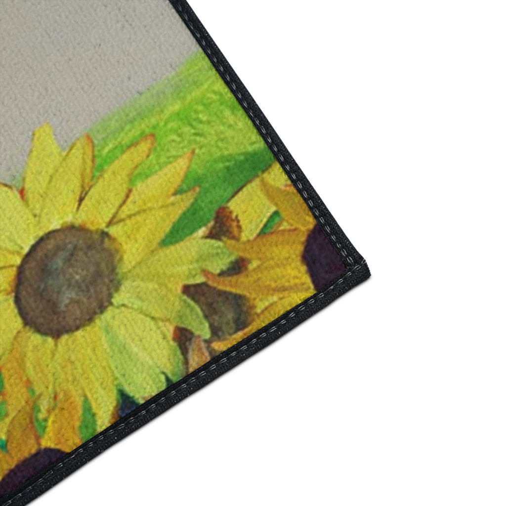 Cow & Sunflowers Heavy Duty Floor Mat — Farmhouse Welcome Doormat