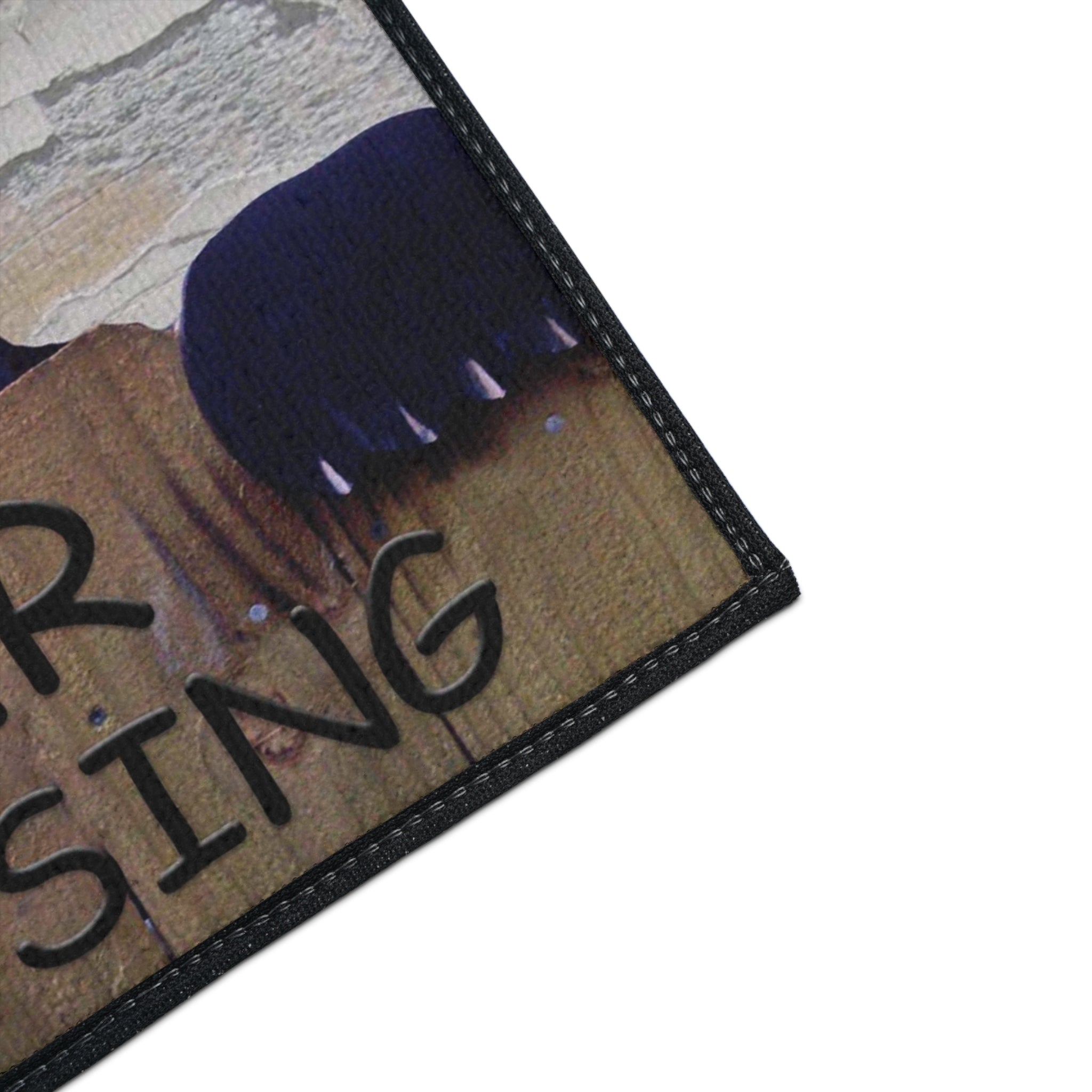 Bear Crossing Heavy-Duty Floor Mat — Rustic Welcome Doormat for Porch & Entry