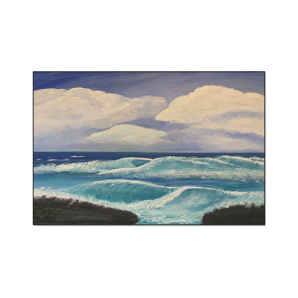 Ocean Waves Heavy-Duty Floor Mat — Coastal Seascape Doormat