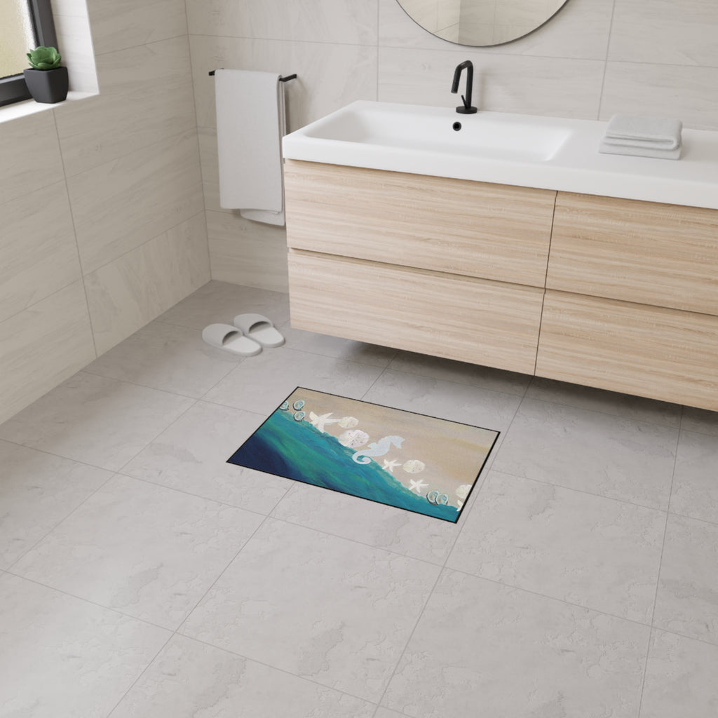 Coastal Seahorse Heavy-Duty Floor Mat