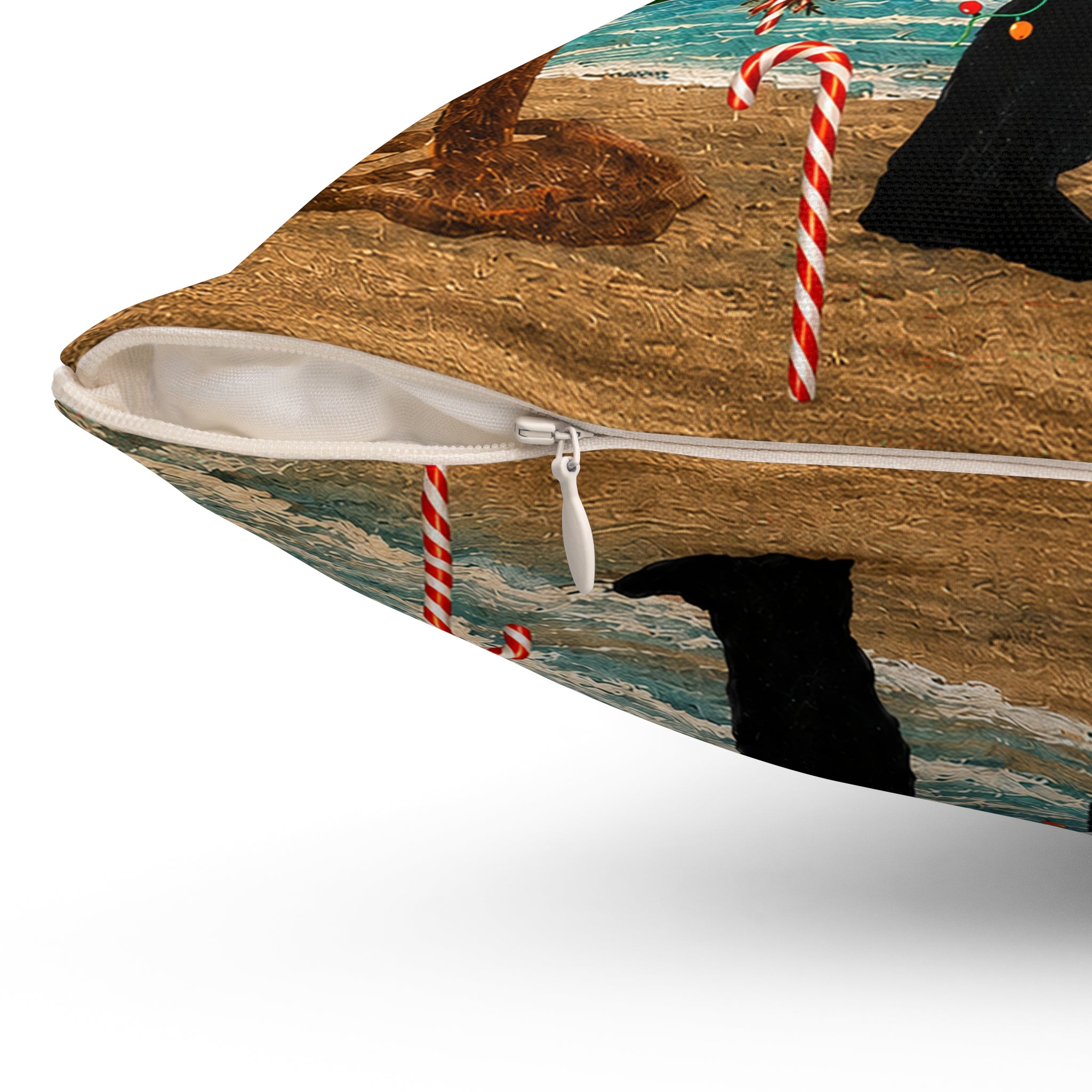 Believe Bigfoot Funny Nautical Holiday Christmas Throw Pillow