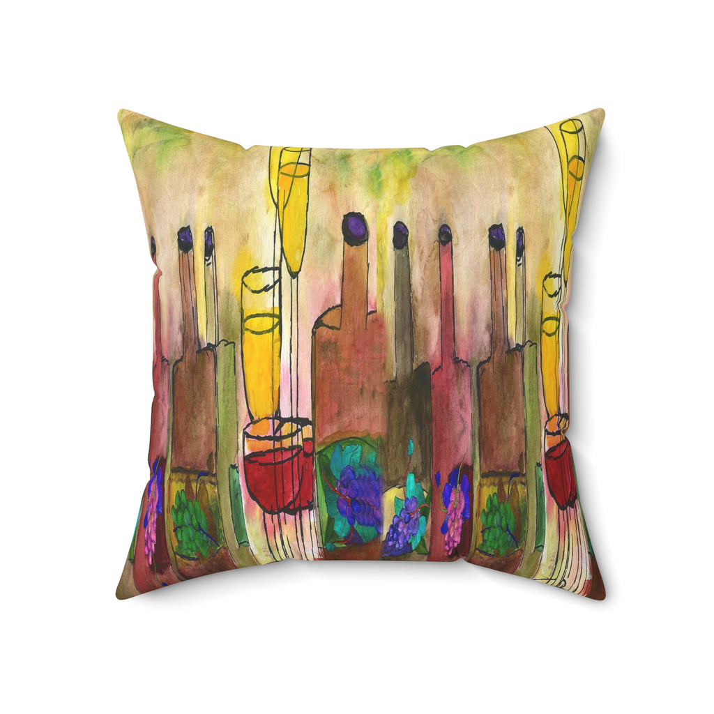 Tuscany Wine Bar Decorative Pillow — Abstract Candlelight Art
