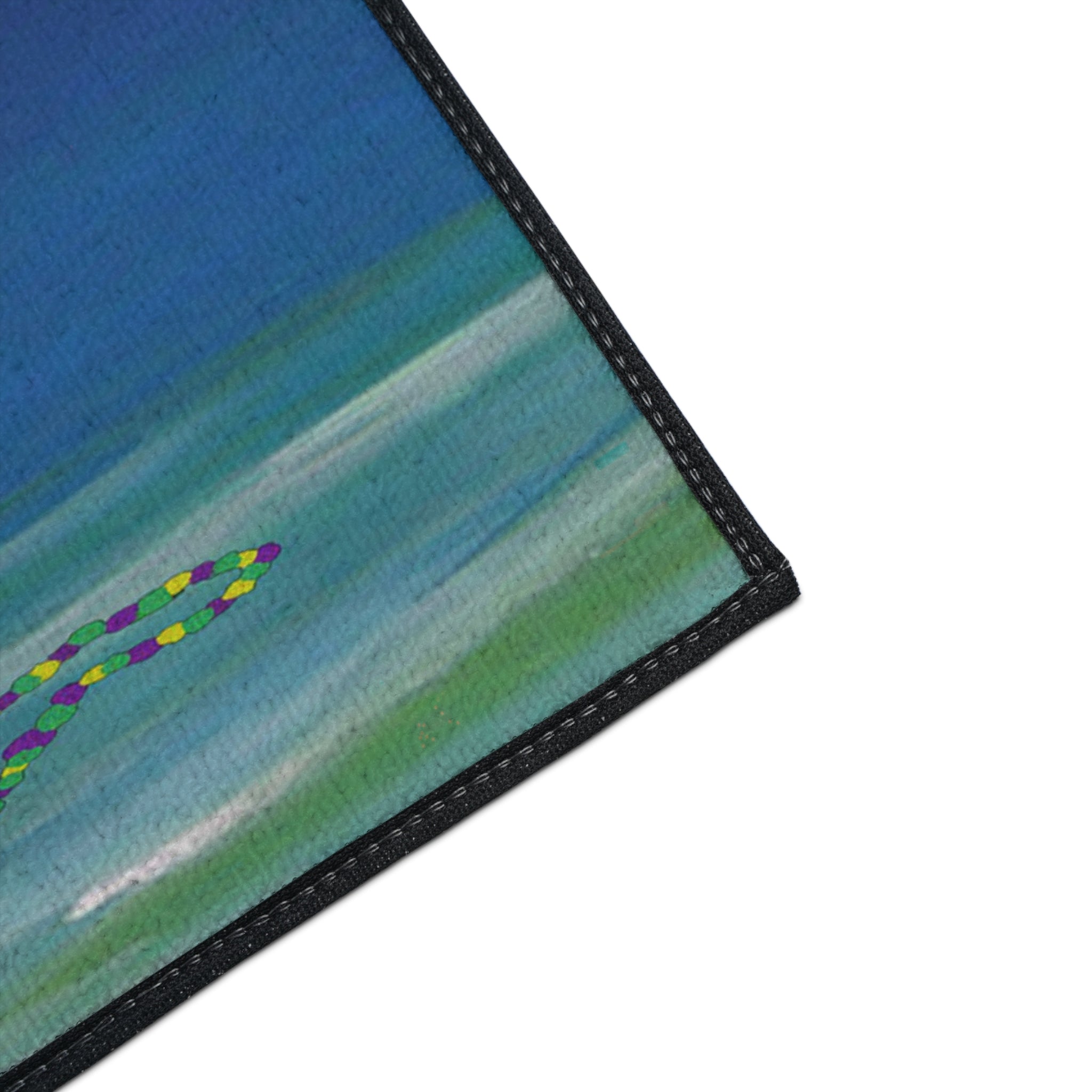 Mardi Gras Crowned Pelican Beach Heavy-Duty Floor Mat