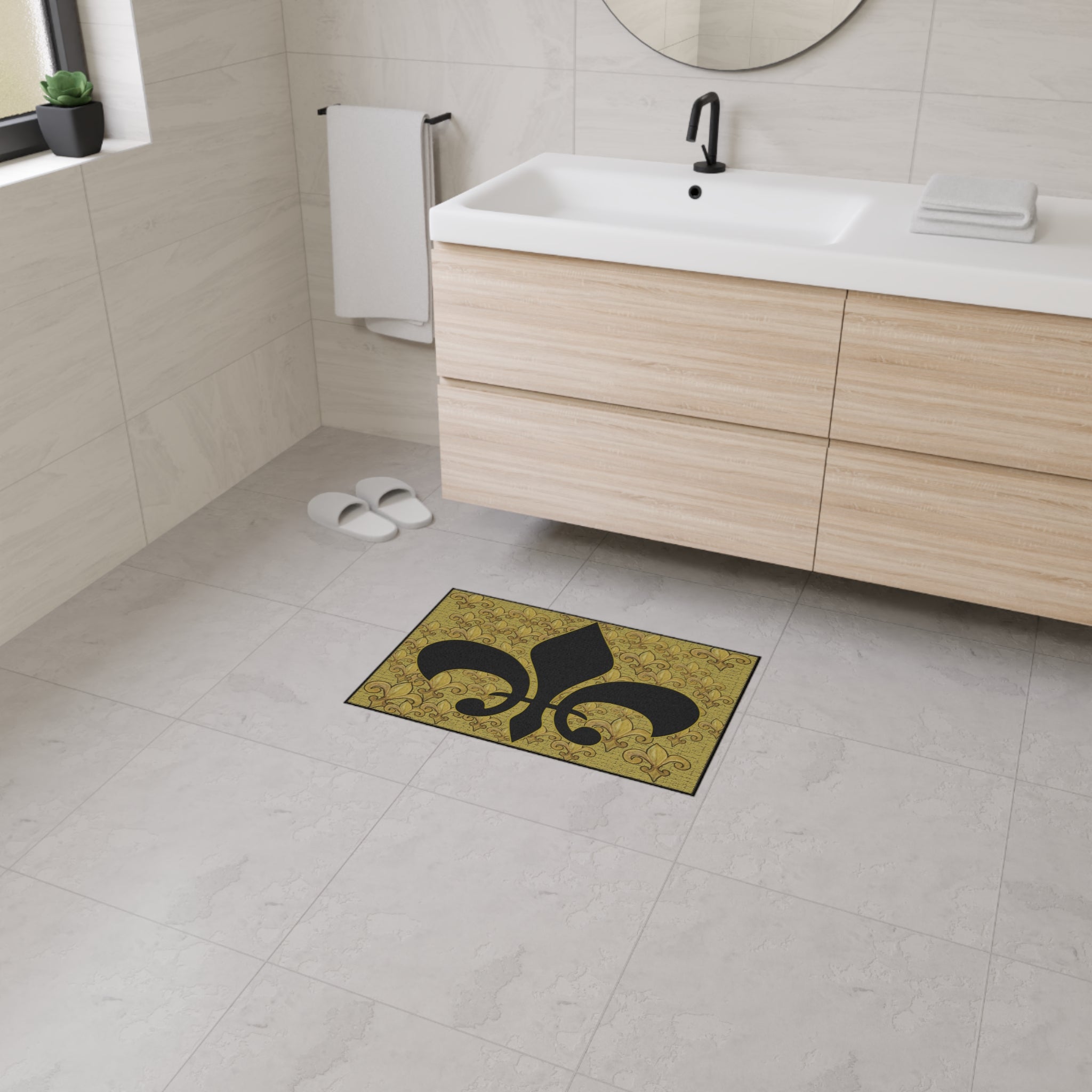 Fleur-de-Lis Heavy Duty Floor Mat – Durable Entry Rug with Classic French Emblem